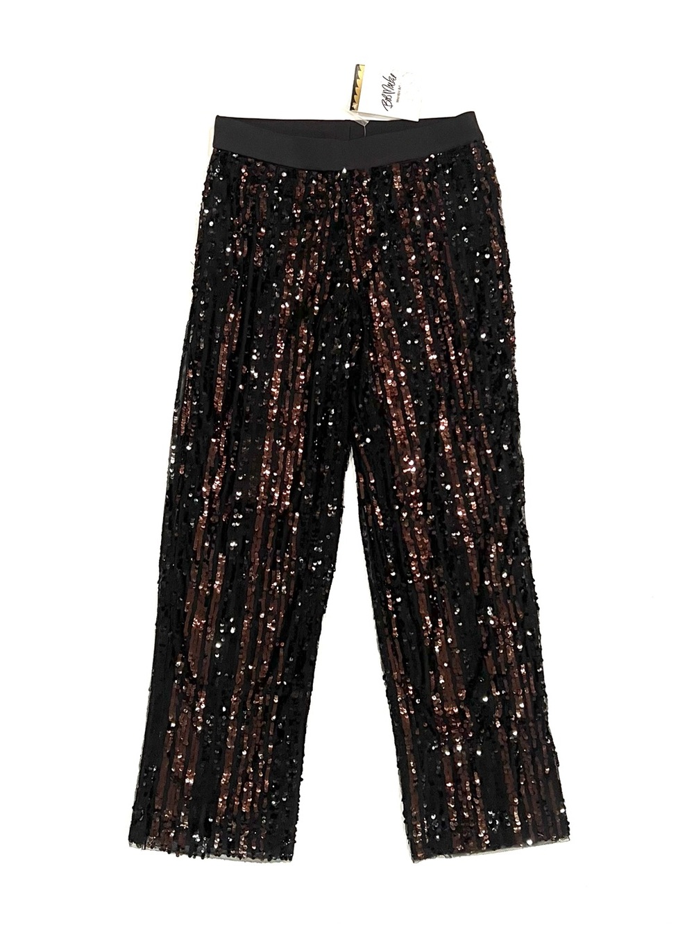 Bob Mackie Wearable Art Copper Brown Black Sequin Pull On Pants Womens XXS NEW